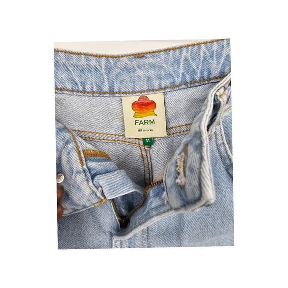 Nwtg Farm Rio Summer Garden Embroidered Denim Shorts Size 31 - Picture 4 of 10